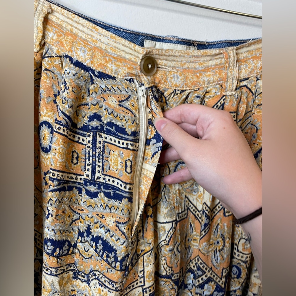 Free People x We The Free Coming and Going Wide Leg Paisley Mixed Media Jeans - Picture 4 of 8